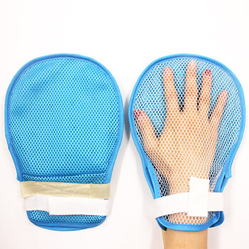 透气成人防抓挠约束手套医用病人防拔管防护老人隔板手球拍状 薄款大