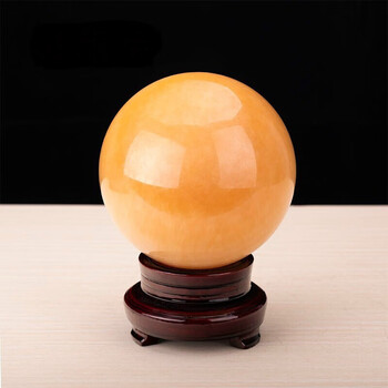 七夕情人节礼物最饰 玉石圆球风水球摆件 大圆石春大型转运球黄水晶球