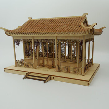 沙盘古建筑模型半榫卯diy木制手工拼装中式工艺礼品摆件材料包 雅轩阁