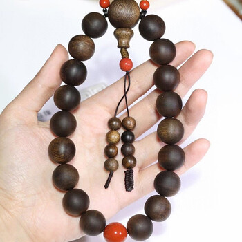 文武文莱沉香手持珠16mm18颗男女款佩带佛珠文玩收藏送礼品