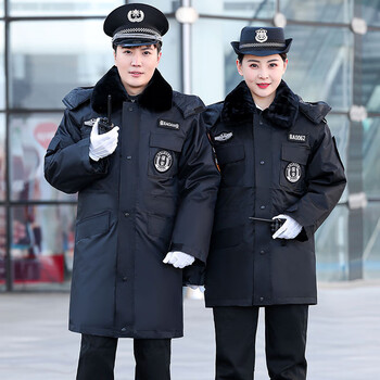 曹盾保安工作服冬季执勤服外套保安棉服冬季服装加厚中