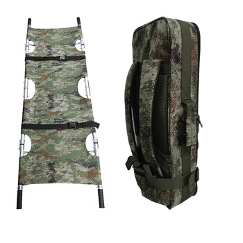 铁三角 四折多功能急救铝合金折叠担架 便携担架 四折星空丛林款（带收纳背包）