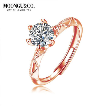法国梦古moonguco玫瑰金爱的誓言钻戒美国13800169992克拉
