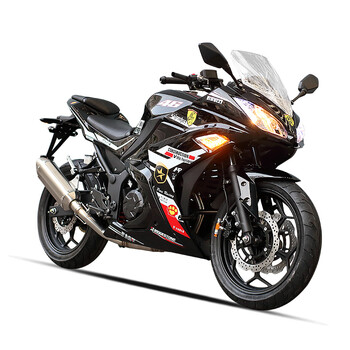 小忍者六代200单缸风冷国四电喷版趴赛机车街车整车可上牌 黑色法拉利