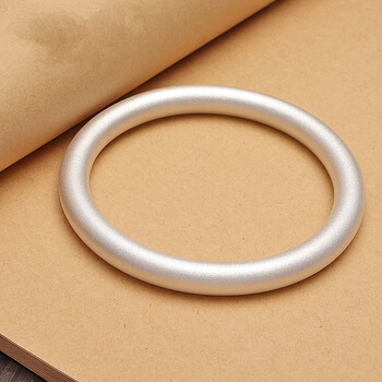 【提伯斯】足银999银手镯古法传承闭口银手环实心足银手工甜甜圈哑光