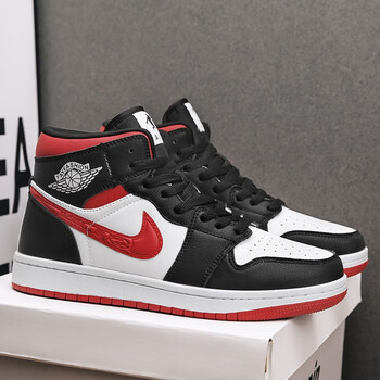 linikerbaj男鞋高帮篮球鞋空军一号黑白熊猫复古aj1青少年学生运动