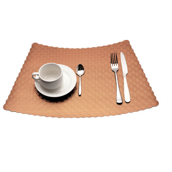 环保压边圆桌餐垫扇形餐桌垫酒店餐位垫中式隔热餐垫pvc防水塑料 铜钱