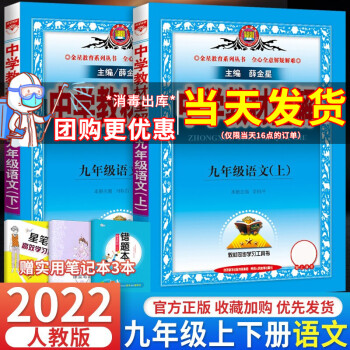 2022新版中学教材全解九年级上下册语文全解人教版9九年级语文全解初三课本教材全解