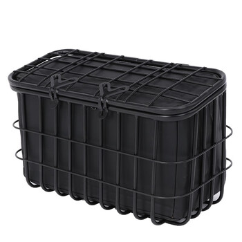 电动三轮车筐篮电瓶车后置储物娄加粗带盖后尾超大菜篮 长48厘米车筐