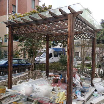 Dhzfjj 葡萄架防腐木葡萄架户外庭院花架花园廊架碳化木阳台爬藤长廊停车棚凉亭 图片价格品牌报价 京东