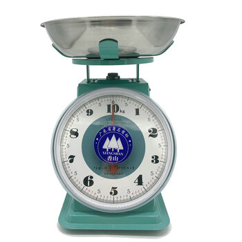 花烛指针盘秤商用称老式托盘秤10公斤台秤弹簧秤圆盘天平机械家用 灰