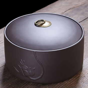 景德镇jdz陶瓷紫砂茶叶罐大号罐小号红茶普洱茶罐粗陶存储罐茶叶桶三