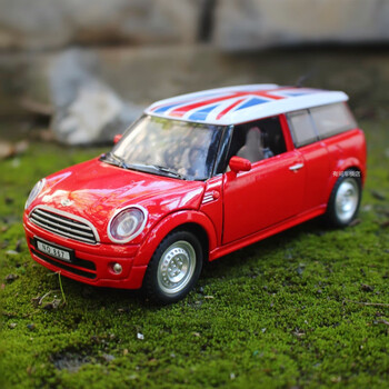 cooper汽车模型宝马mini1:24仿真迷你合金儿童玩具车成品 红色