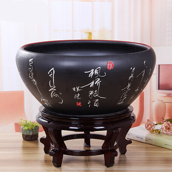 陶缸鱼缸景德镇陶瓷鱼缸大号养鱼盆荷花缸乌龟缸碗莲睡莲盆客厅金鱼缸