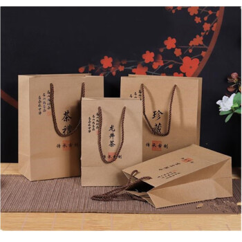 索拉图高档茶叶手提袋通用龙井茶礼品袋茗茶包装纸袋加厚牛皮纸袋