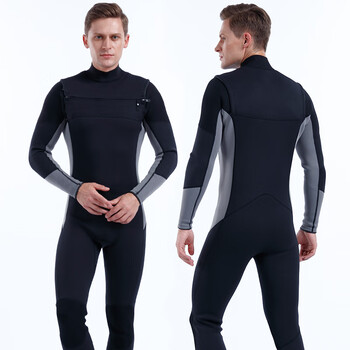 冬泳保暖泳衣麦纳迪3mm潜水服胶衣连体冬泳男士速干长袖长裤氯丁橡胶