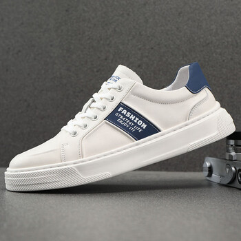艾上他她男鞋春秋款2024新款小白鞋男潮流百搭休闲鞋软底鞋带鞋子男款