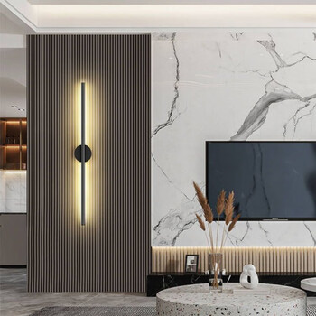 灯耀轻奢格栅灯客厅电视墙背景墙壁灯卧室床头灯现代简约极简长条壁灯