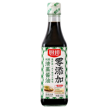 厨邦酱油纯酿清蒸酱油500ml特级酿造酱油不添加味精味道鲜甜适用清蒸