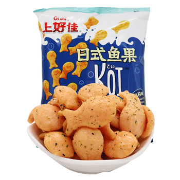 上好佳日式鱼果海苔/甜辣味50g办公室零食非油炸儿童休闲膨化食品 5袋