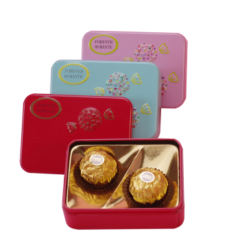 费列罗（Ferrero Rocher） 费列罗巧克力喜糖成品2粒 马口铁盒婚礼糖盒含糖三八节日礼物 店家代包/附标签 红色