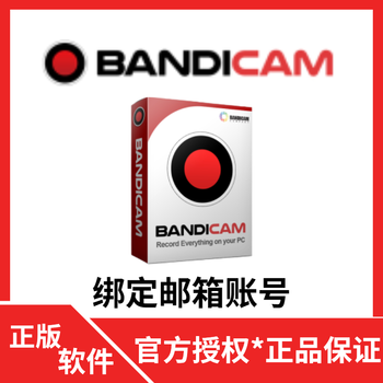 含发票 Bandicam班迪录屏软件屏幕游戏视频录制和Bandicut班迪剪辑视频无损剪辑软件 Bandicam 个人1年版1PC