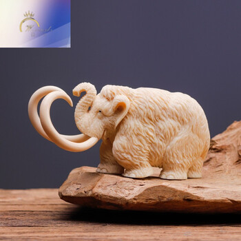薇慕诗猛犸象牙招财大象吉象摆件饰品牙雕萌物收藏工艺品送礼猛犸吉象