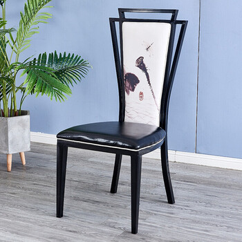 逐月 新中式餐椅新中式酒店椅现代古典风餐椅饭店包厢椅宴会餐厅复古