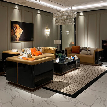 意式轻奢真皮沙发123组合宾利意大利大小户型样板房现代简约别墅四人