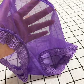 内衣内裤干妈女性感情绪透明丁字蕾丝火辣t裤薄开档w中紫色l1721尺腰