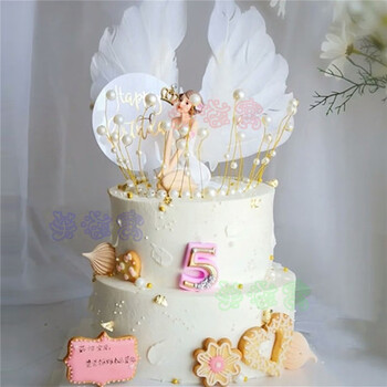 网红花仙子生日蛋糕ins小仙天使女神女孩儿童羽毛全国同城配送两层u款8英寸 图片价格品牌报价 京东