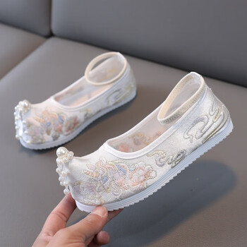 季回力休春季刺绣古装汉服鞋子女童绣花鞋老北京布鞋儿童中国风宝宝