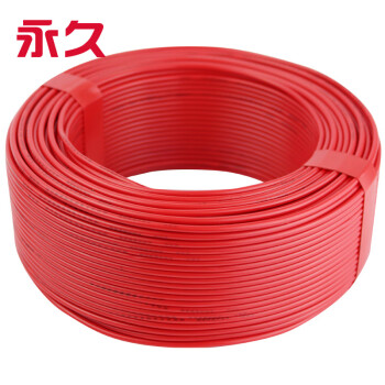 永久电缆 6平方阻燃ZR/BV6电源线纯铜国标线 进户主线 2.5平方(单股硬线)火线-红色 50 米
