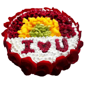 萌客奇网红玫瑰花款新鲜水果生日蛋糕送女友老婆闺蜜生日礼物全国同城
