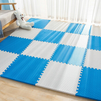 垫儿童卧室房间地板垫防摔隔音宝宝爬行垫爬爬垫白蓝组合9片606025cm