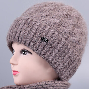 老年人帽子妈妈妇女婆婆女针织棉帽加绒厚保暖毛线帽老太太奶奶冒孑