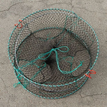 冠贸裴螃蟹笼子 螃蟹笼鱼虾笼加粗重折叠圆形弹簧笼捕蟹笼抓螃蟹的 40