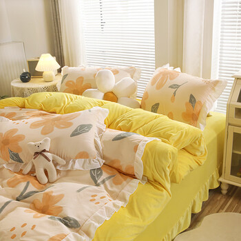 (fuanna)秋冬季韩版全棉水晶四件套纯棉法莱牛奶绒宝宝绒四件套 追忆