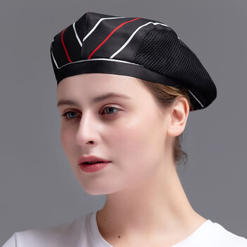 服务员工作服帽可伸缩男女咖啡色奶茶店西餐厅前台收银帽子透气网夏季