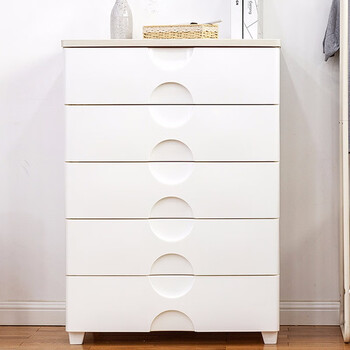 日本iris爱丽思收纳柜抽屉式塑料密闭简约现代五斗橱儿童宝宝衣柜床头床边衣服整理储物箱衣物多层爱丽丝面宽73cm 日式风白色柜体乳白色顶板