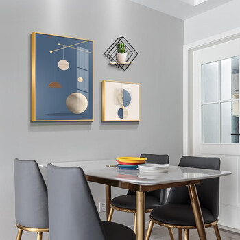 餐厅墙面装饰挂画创意个性饭厅装饰画北欧个性抽象餐桌背景墙壁画晶瓷