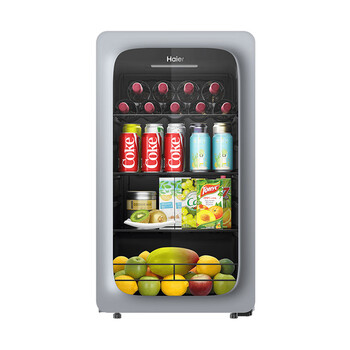 海尔(haier)92升家用客厅办公室冷藏柜暖藏冰吧 茶叶饮料水果蔬菜保鲜