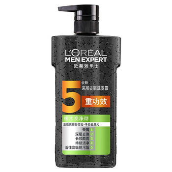 欧莱雅男士去屑洗发露薄荷酷爽洗发水洗发露止痒去除油脂滋润头发清爽