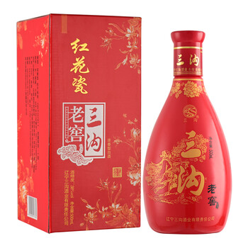 三沟老窖红花瓷38度500ml1瓶浓香型白酒