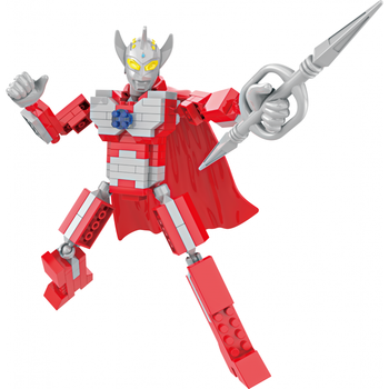 授权奥特曼 怪兽 兼容微钻颗粒拼搭积客积木模型玩具 西瓜红 奥特曼至