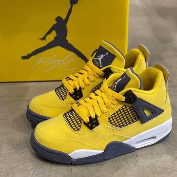 酷灰复古气垫篮球鞋乔四灰老鼠耐磨运动鞋男女同款缓震跑步鞋 aj4电母