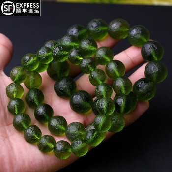 亲瑞捷克陨石手链 原石随形手串手链 男女合成玻璃陨石 收藏级玻璃