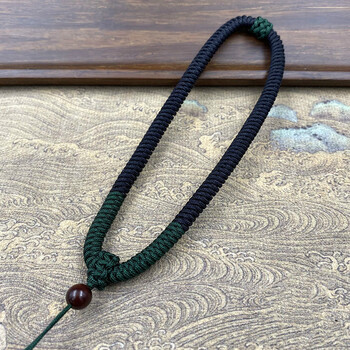 手工编织手把件绳子翡翠玉器文玩把玩手绳车钥匙弹弓绳失手绳 黑加
