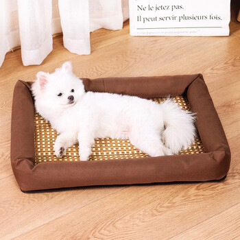 狗窝猫窝夏季狗床小型犬中型犬凉席宠物窝大号狗狗垫子小狗贵宾比熊泰迪狗窝狗垫用品咖啡色xl号76 61 7cm适合35斤内宠物 图片价格