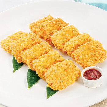 宜享健康味巴哥虾排海鲜油炸小吃香酥玉米片虾排脆皮虾饼酒店冷冻半